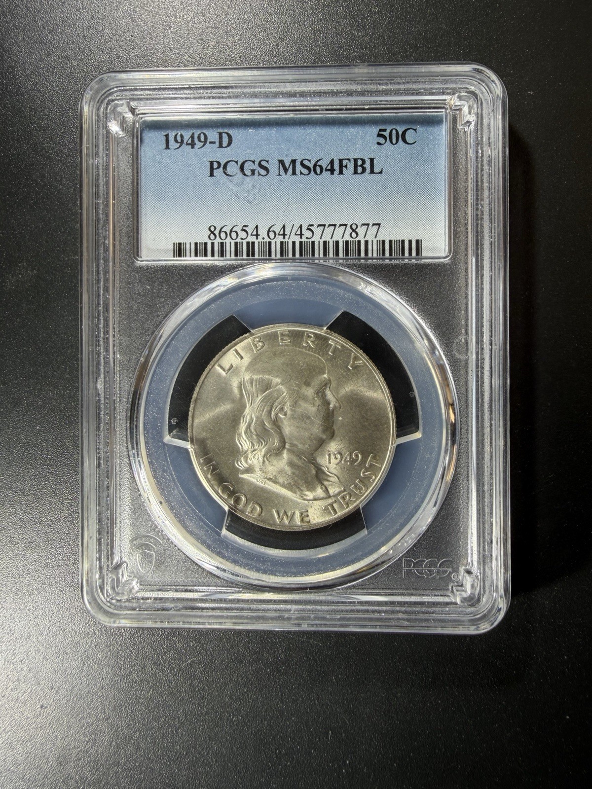 1949-D Franklin Half Dollar PCGS MS 64 FBL Full Bell Lines 90% Silver Hi Grade