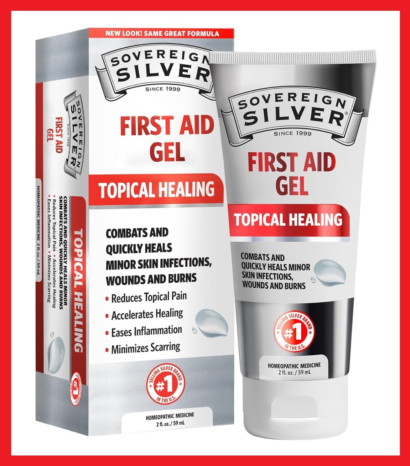 LARGE Sovereign Silver First Aid Gel [Topical Use] 2 fl. oz. / 59mL