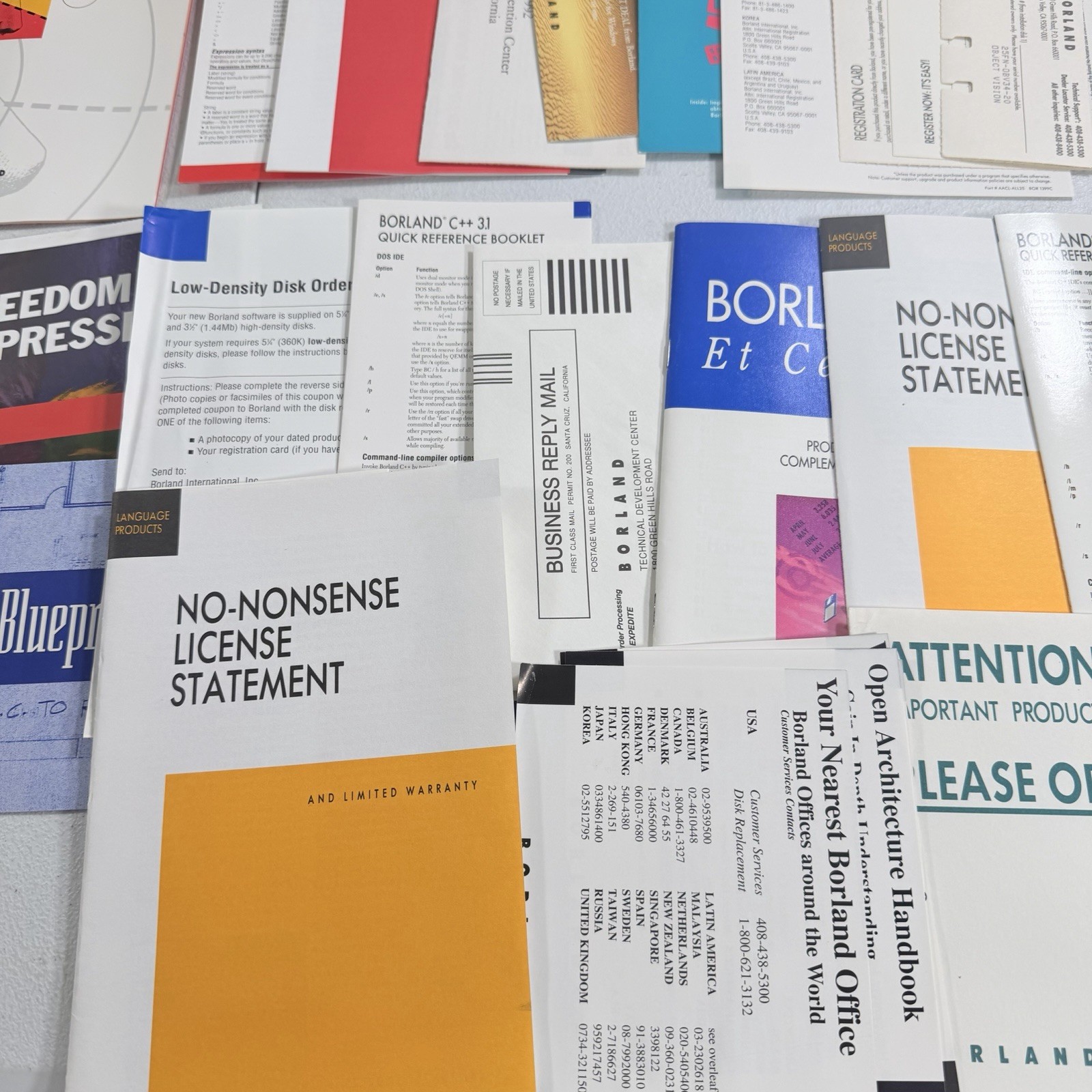 Borland C++ 3.0 & Application Frameworks Reference User Guide Manuals Lot Set