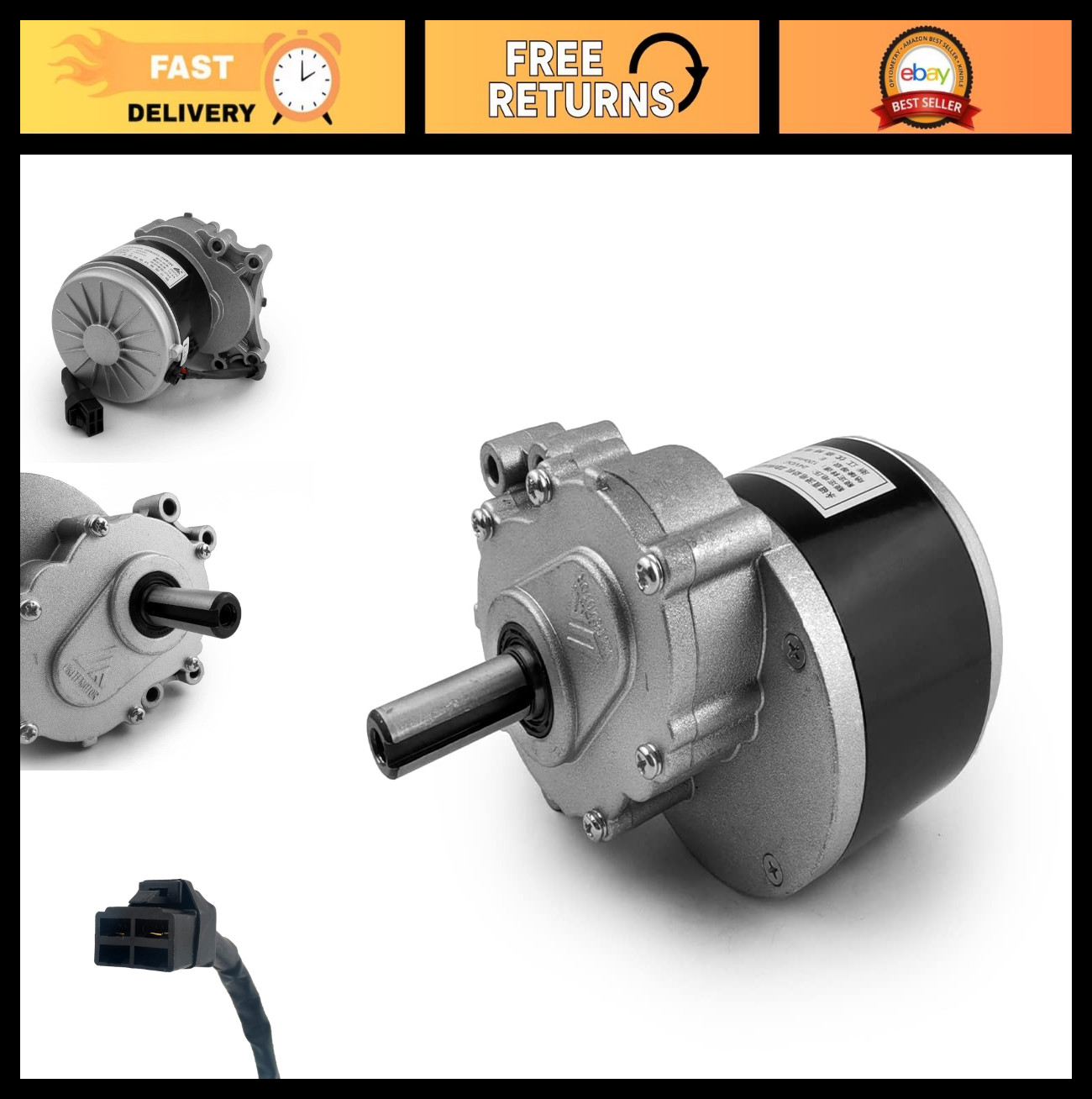 24V 350W Gear Motor for Stroller & Wheelchair, 120RPM/75RPM, Long Shaft, High To