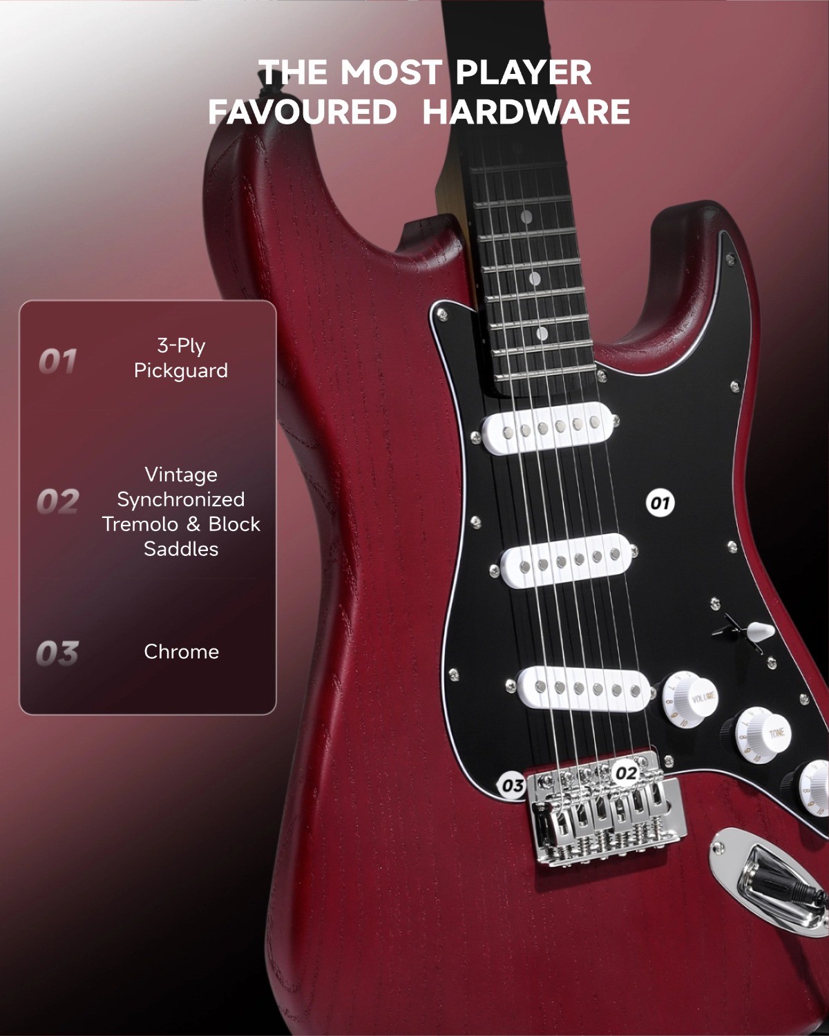 🎸 Donner DST-80 Electric Guitar Bundle + Amplifier Gig Bag & Accessories | Red