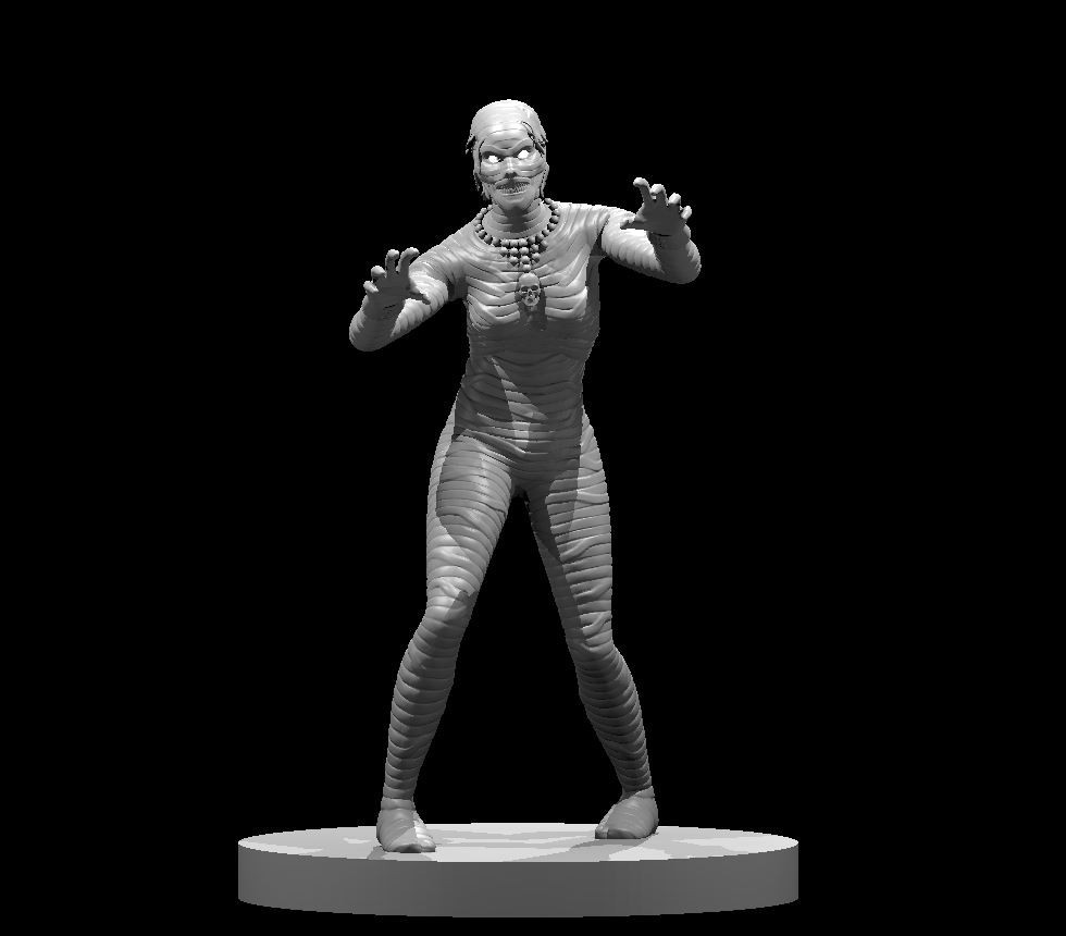 Mummy Female Undead Zombie Monster Manual 28mm Scale DND D&D Tabletop Mini