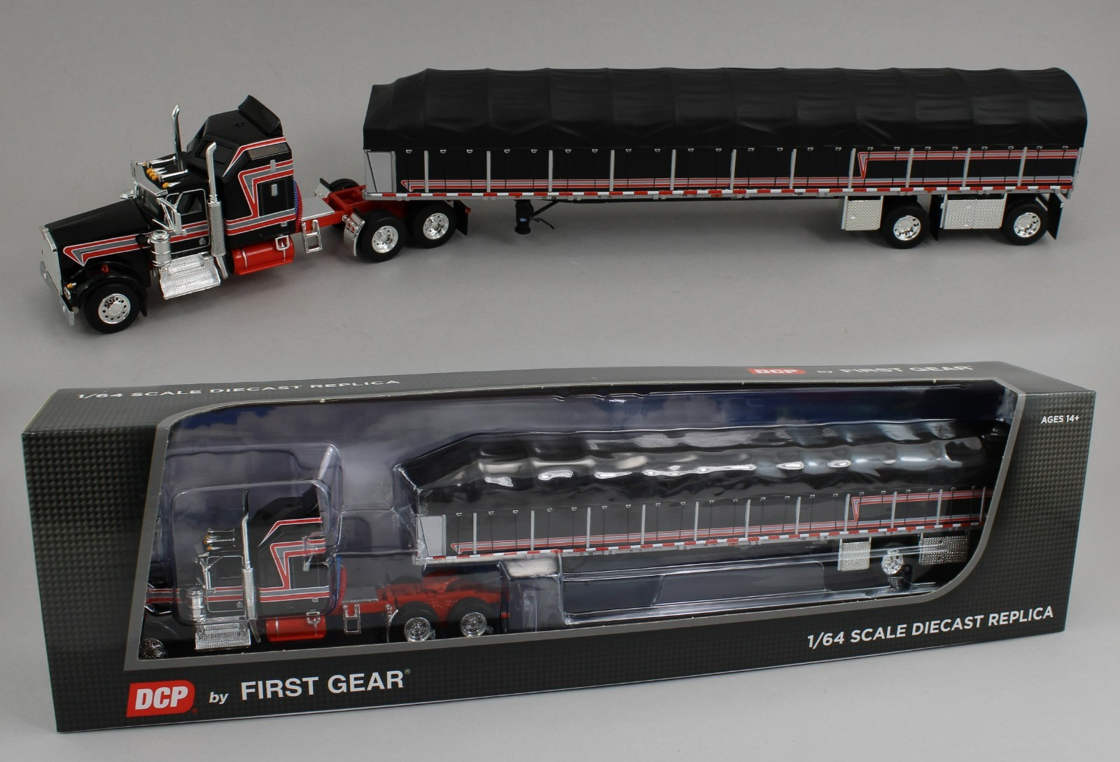 2025 DCP 1:64 *BLACK & RED* Kenworth W900A 60" Aerodyne w/WILSON COVERED WAGON