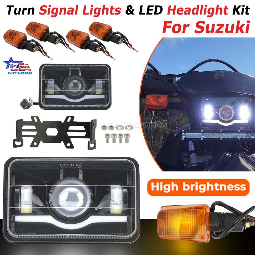 LED Headlight Turn Signal Lights Kit For Suzuki DR125 DR650 DR350S Bandit 1200