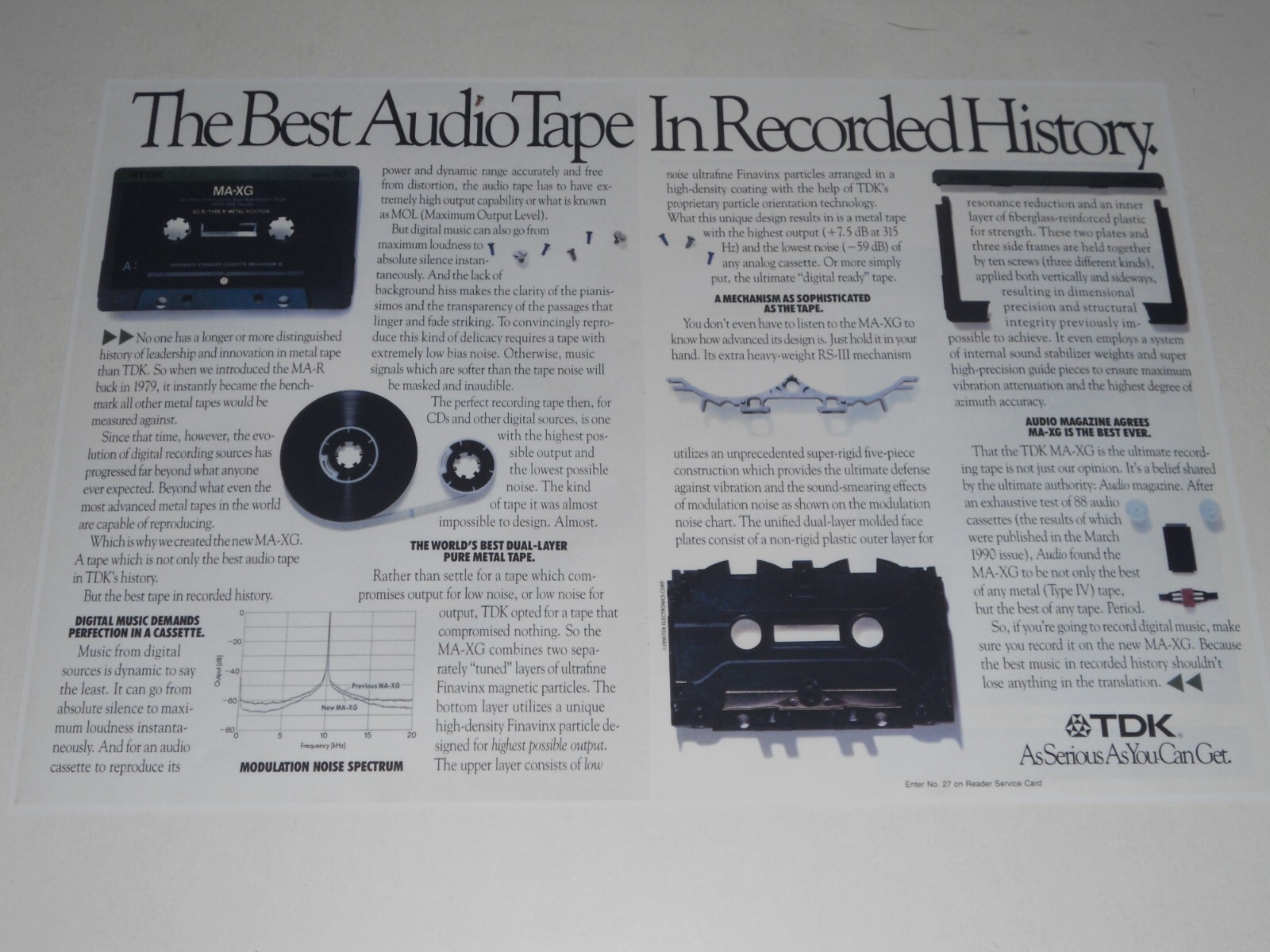 TDK Metal Tape MA-XG 1991 Ultimate Cassette Poster 19"x13" Audiophile Legend IV