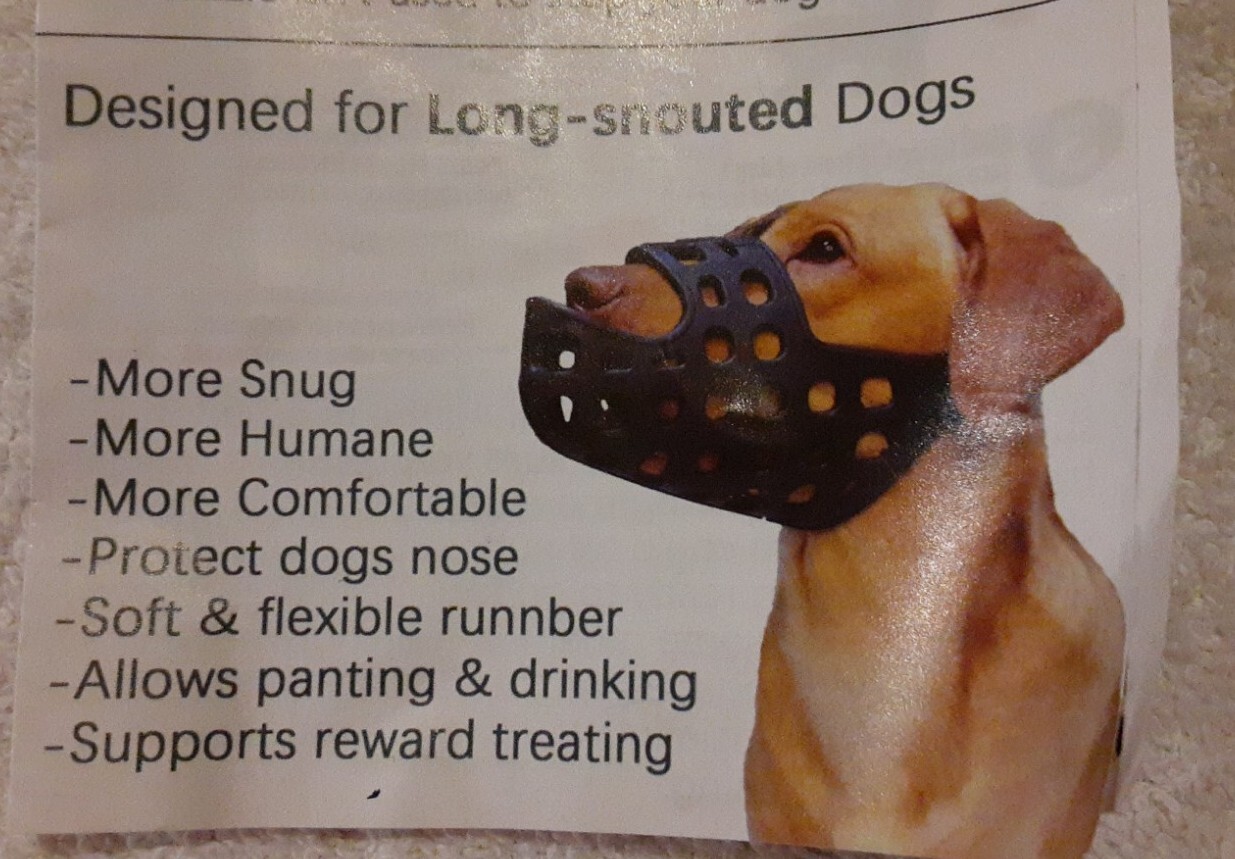 Handou Cage Dog Muzzle Anti-Barking/Chewing/Breathable Muzzle Size L Black