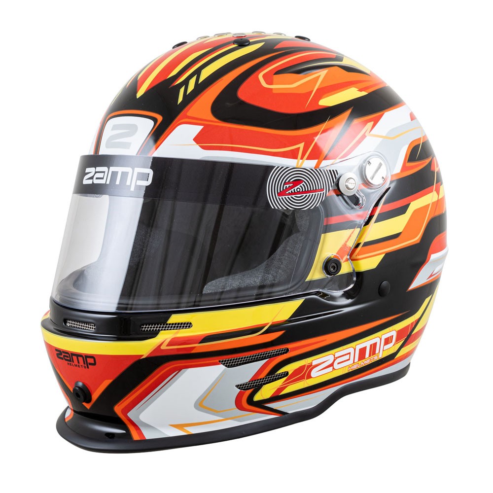 Zamp H753C4254, RZ-42Y Youth Helmet, 54cm, Black/Red/Orange, Snell CMR2016