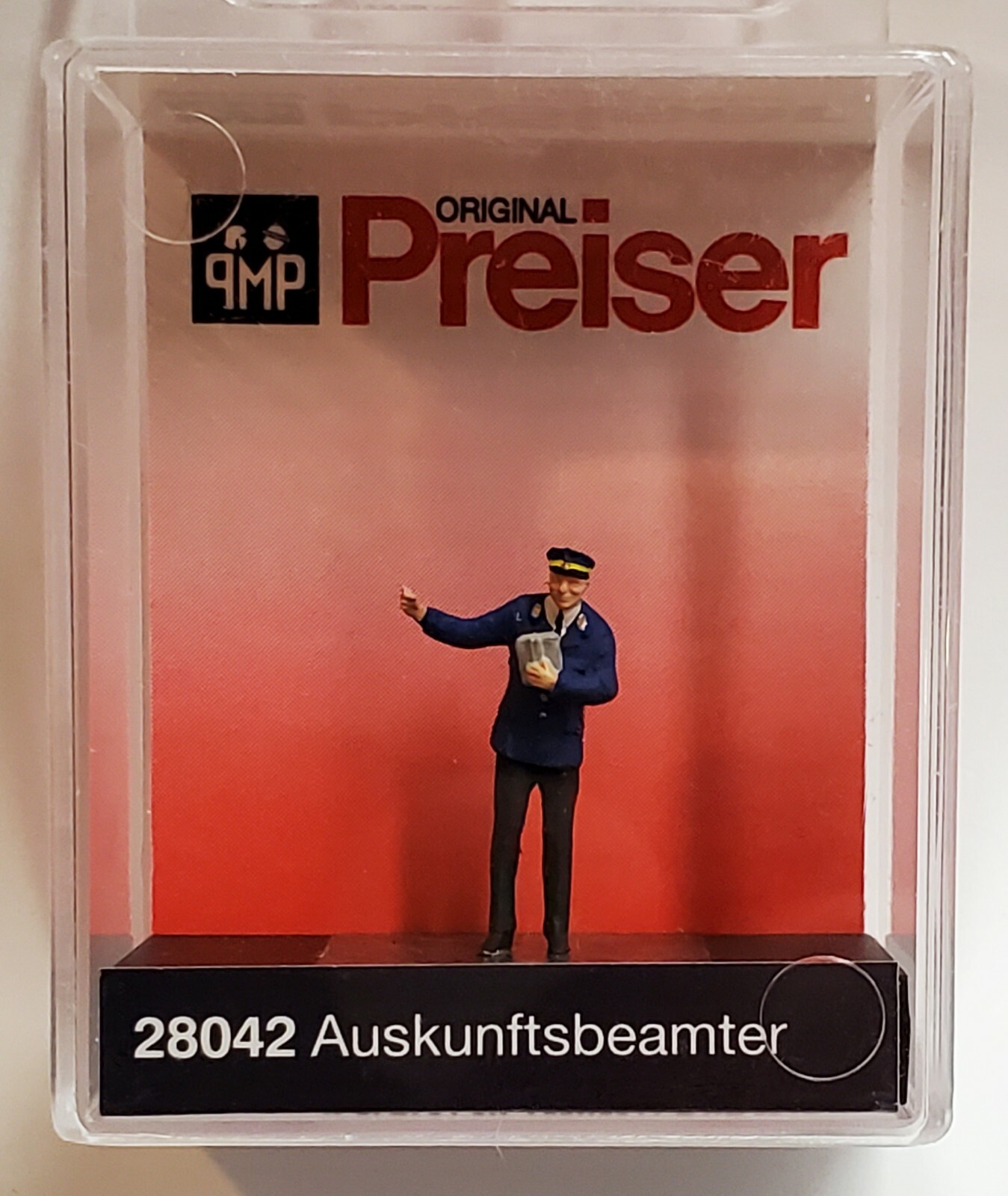 Preiser H0 28042 DB Inquiry Clerk Deutsche Bahn Official 1:87 Figure 3/4" Tall