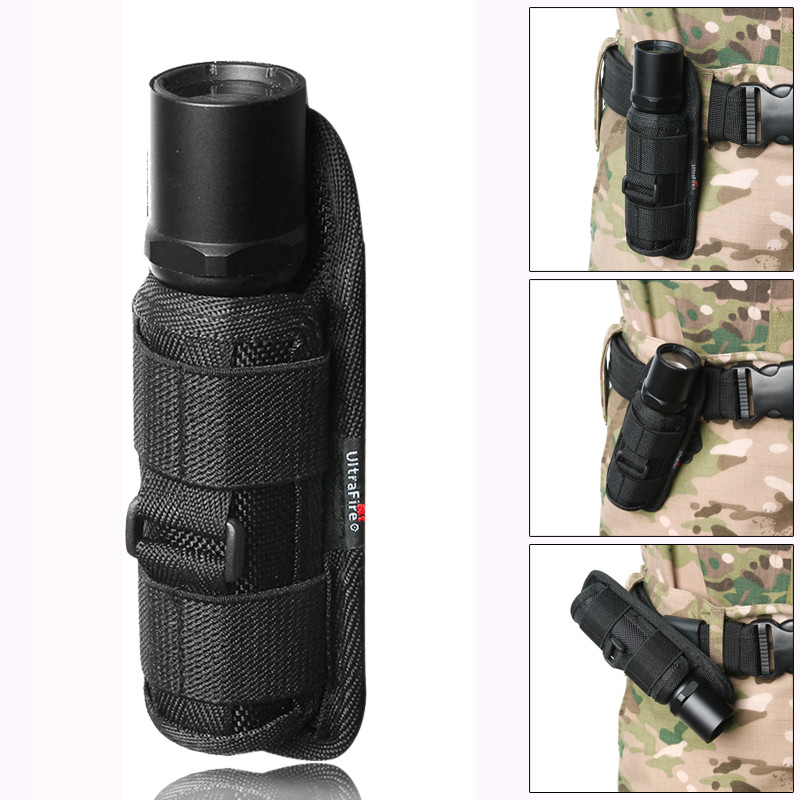 5pcs LED Flashlight Holder Carry Belt Pouch Holster Torch 360 Degrees Rotatable