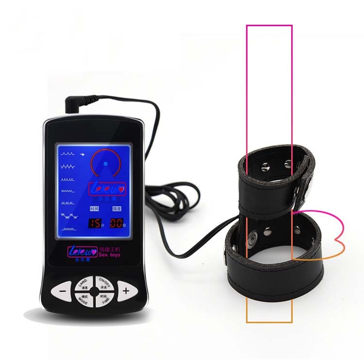 E-Stim Electric Pulse Host Shocking Male Ring Device Therapy Stretcher Enhance