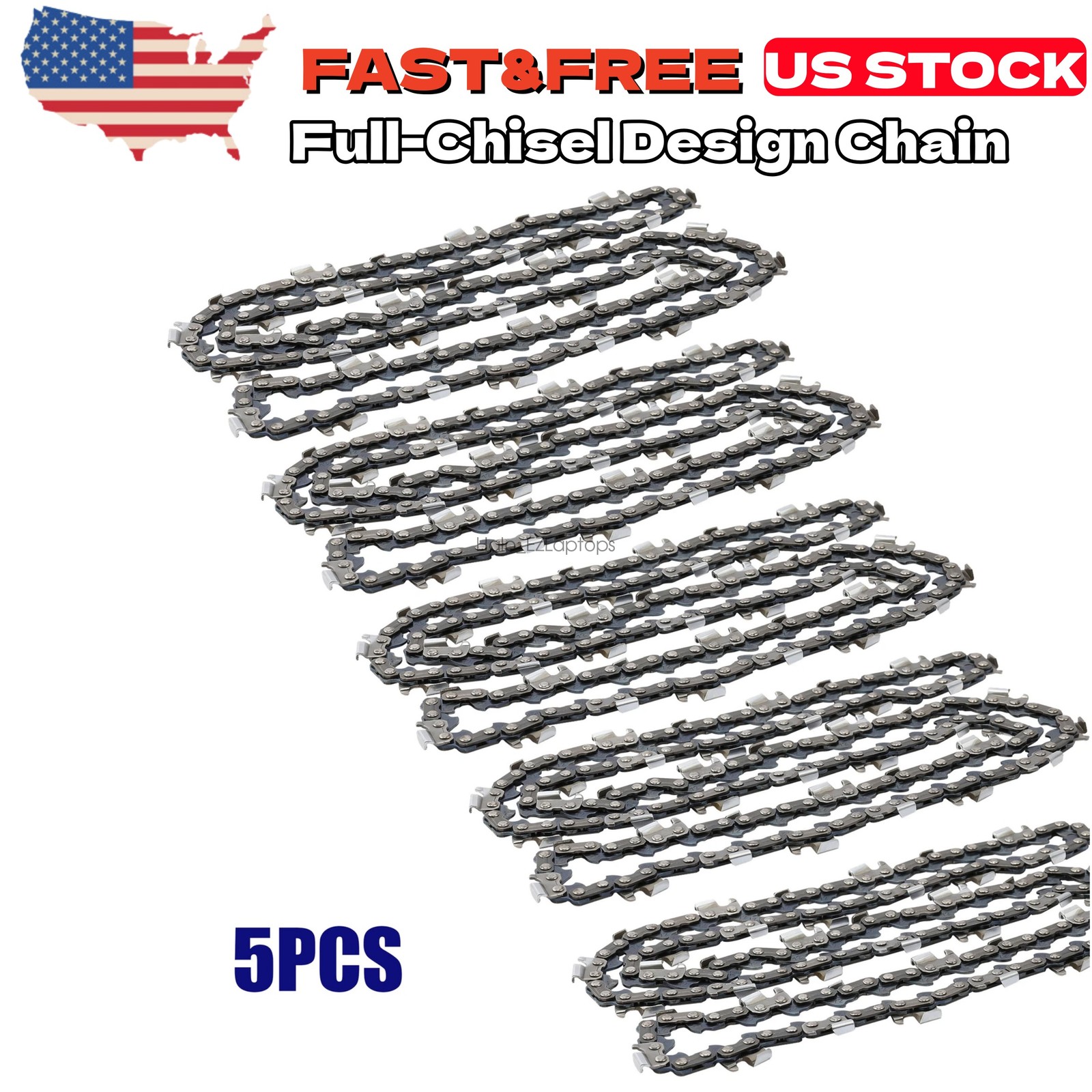 A set 5 24" inch Chainsaw Chain 3/8" .050 84DL Full-Chisel For Oregon 73EXL084G