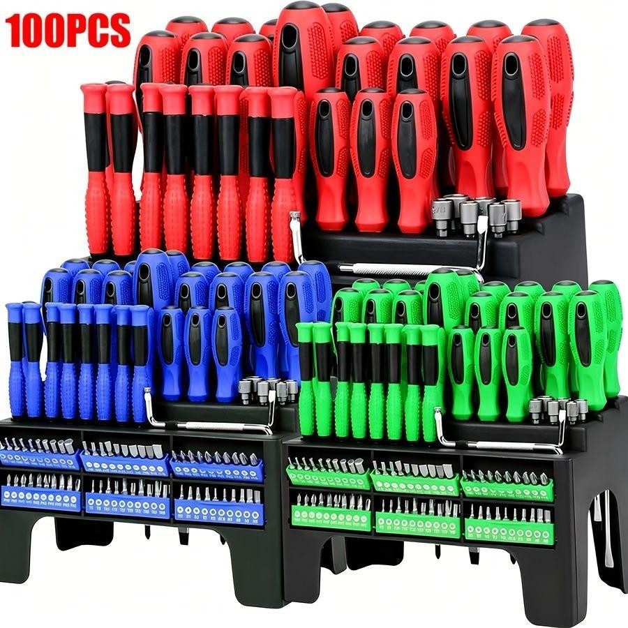 100-piece insulated magnetic screwdriver tool set with plastic stand DIY Tools