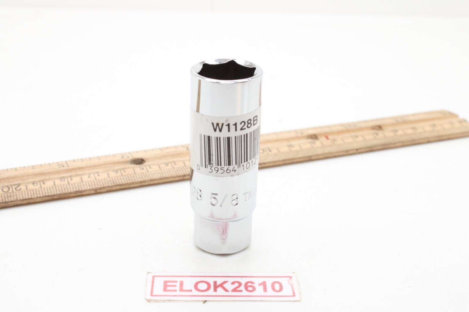 W1128B 3/8" Drive 5/8" SAE Chrome  Spark Plug Socket  w/Rubber Insert
