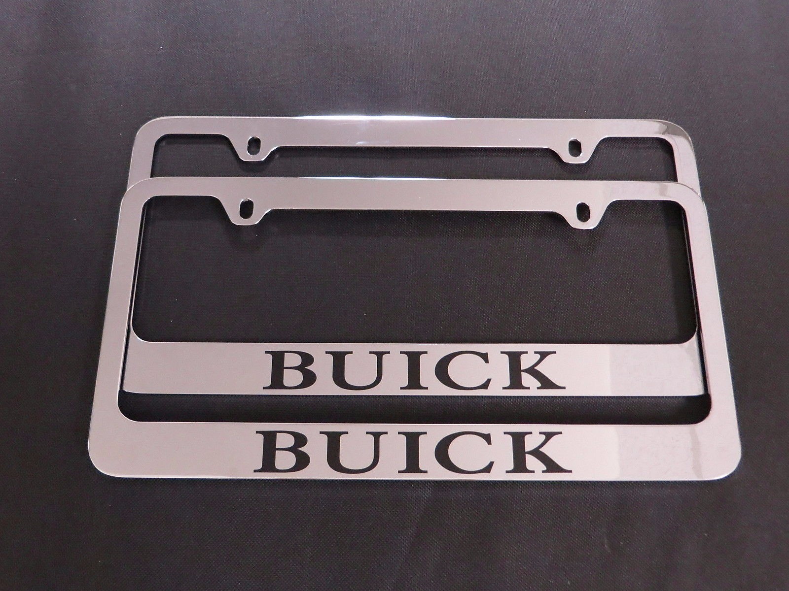 2 BUICK STAINLESS STEEL Chrome License Plate Frame