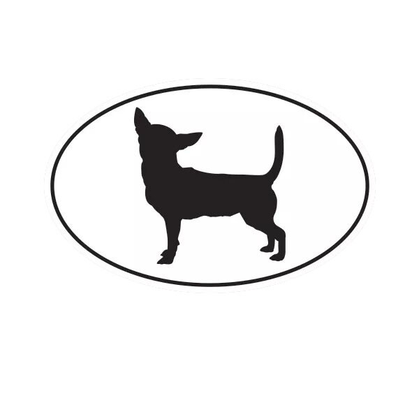 Chihuahua Euro Oval Sticker Decal
