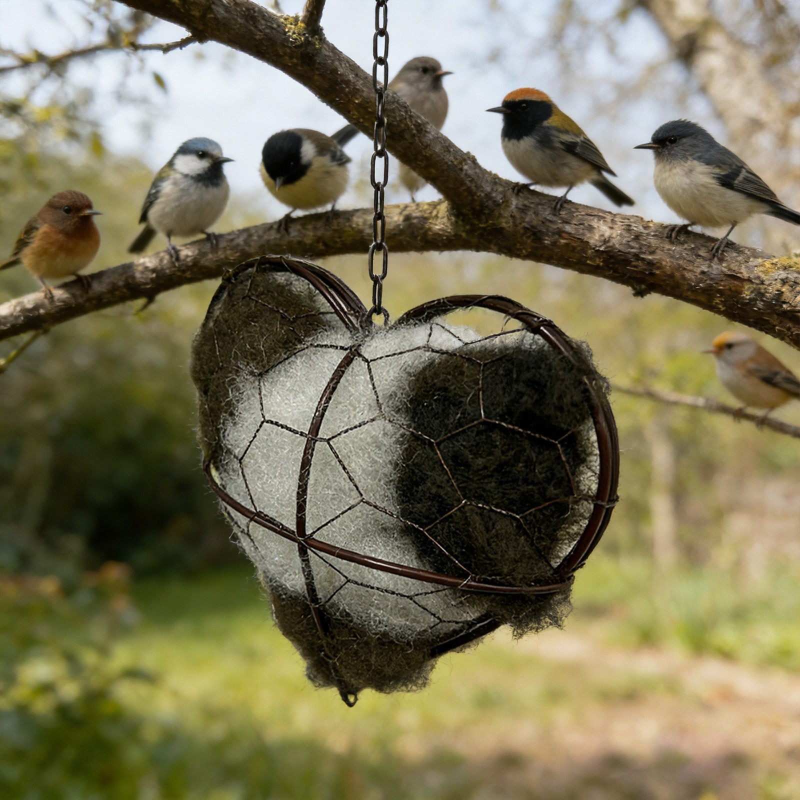 Heart-Shaped Bird Nesting Material Station Reusable Birds Nests Material Holder