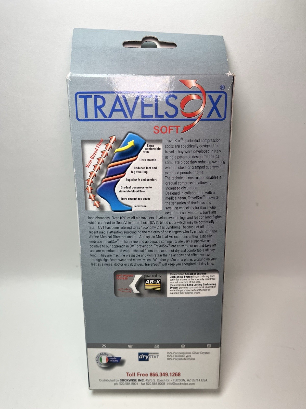 TRAVELSOX Soft Patented Graduated Compression Sock Unisex Black TSS6000 Size M