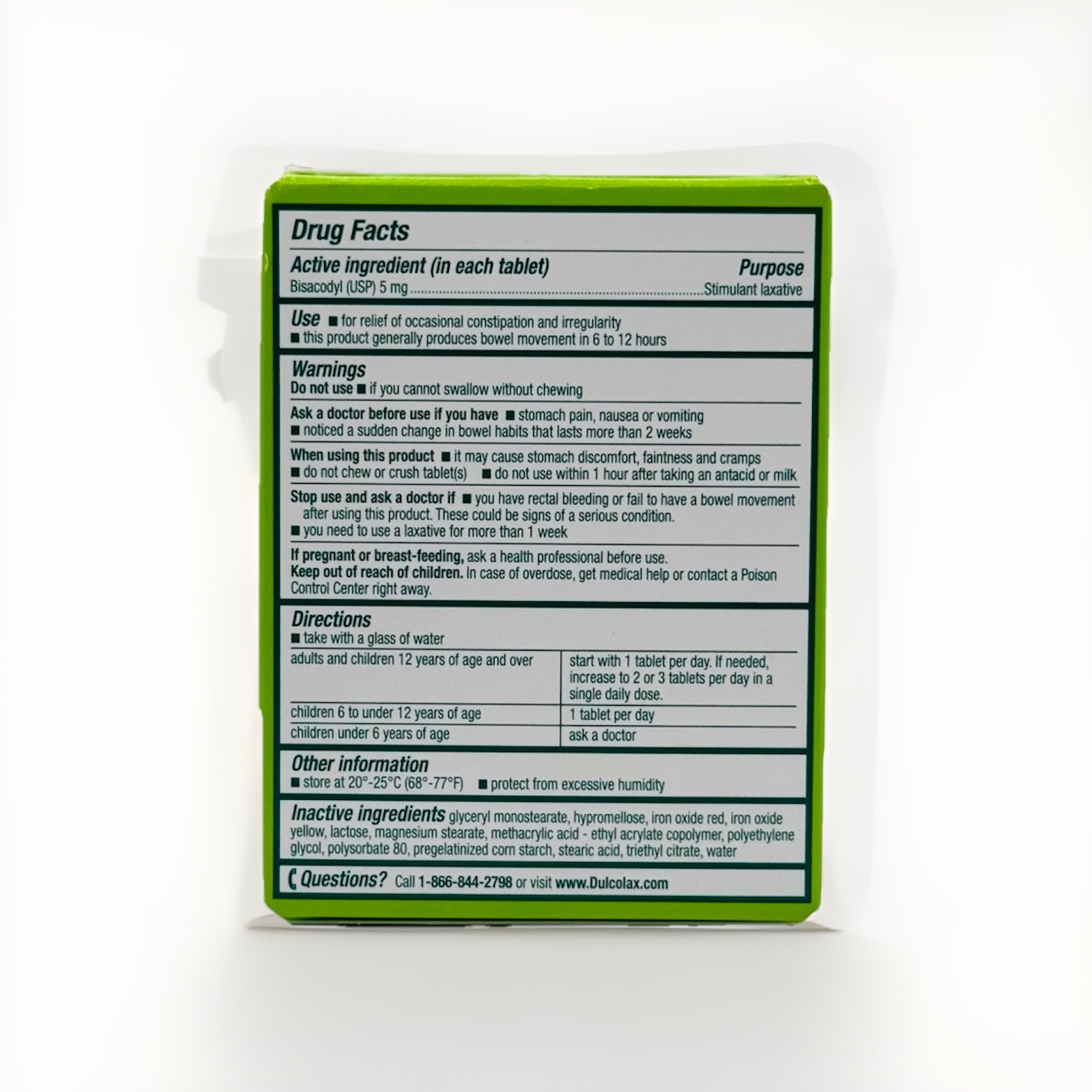 Dulcolax Laxative Tablets Overnight Relief 100 Ct Ex 2028
