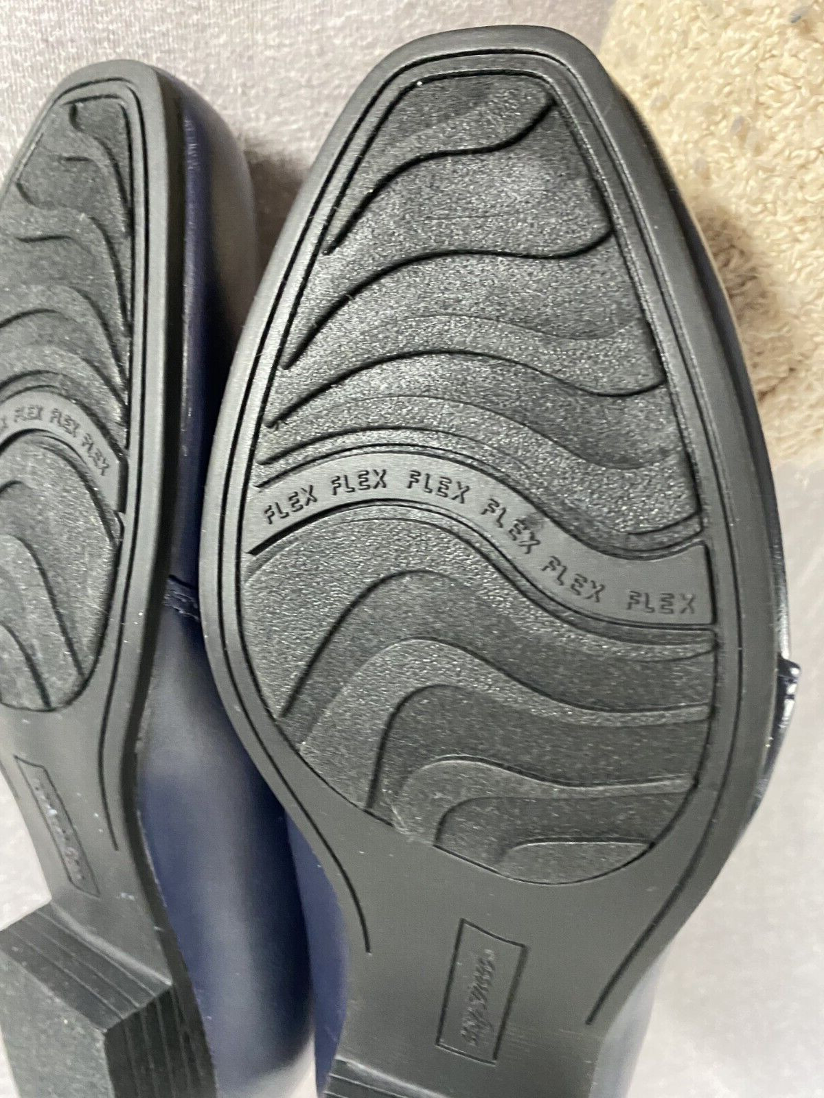 NEW Easy Street Shoes Aba Slip On Loafers Navy Stretch Womens 7.5W Super Flex