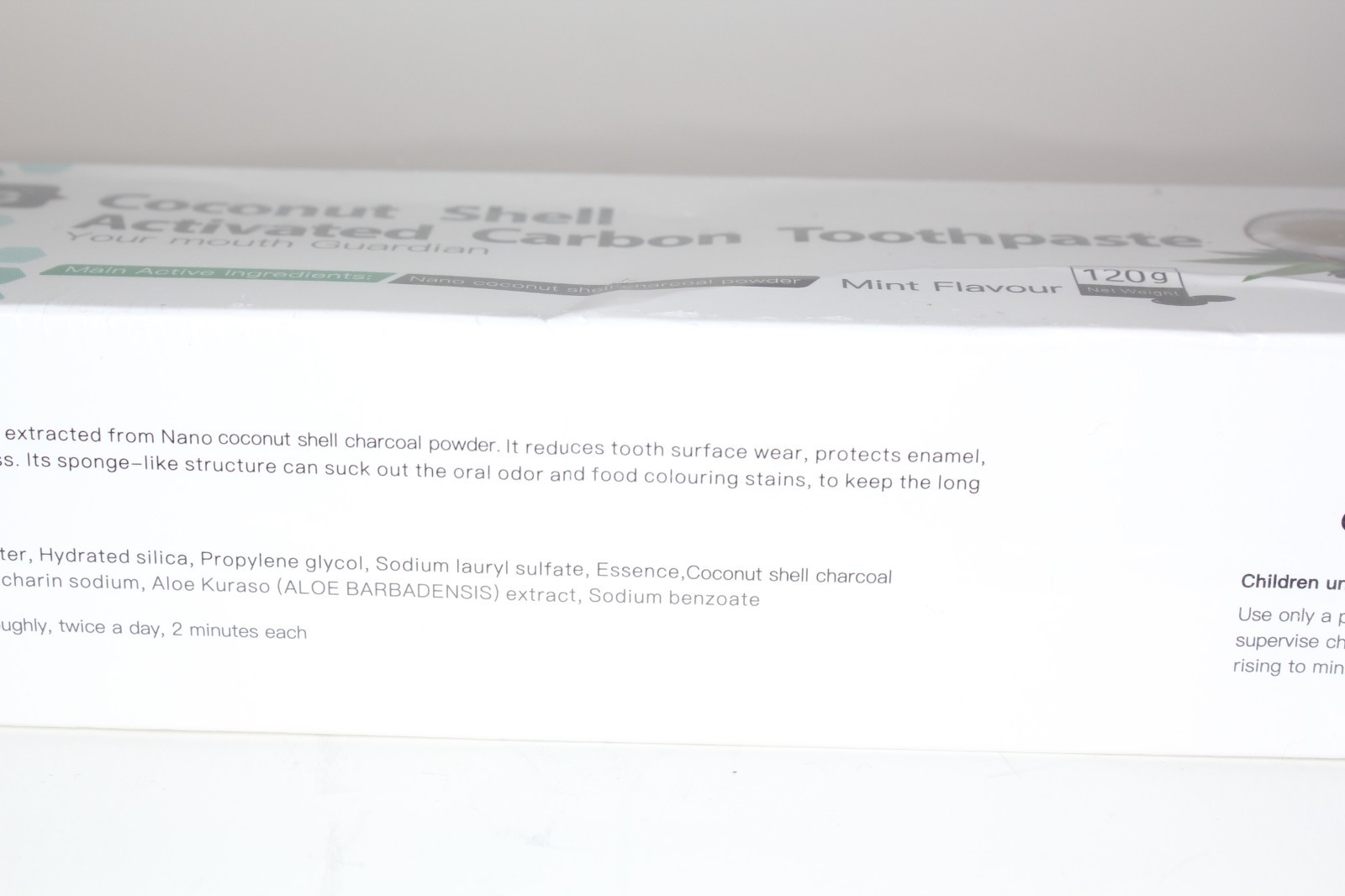 Coconut shell activated carbon toothpaste - Mint flavor