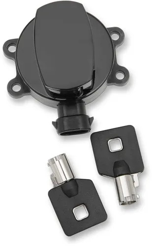 DS Side Hinge Ignition Key Switch Black Harley Dyna Street Bob 11-17