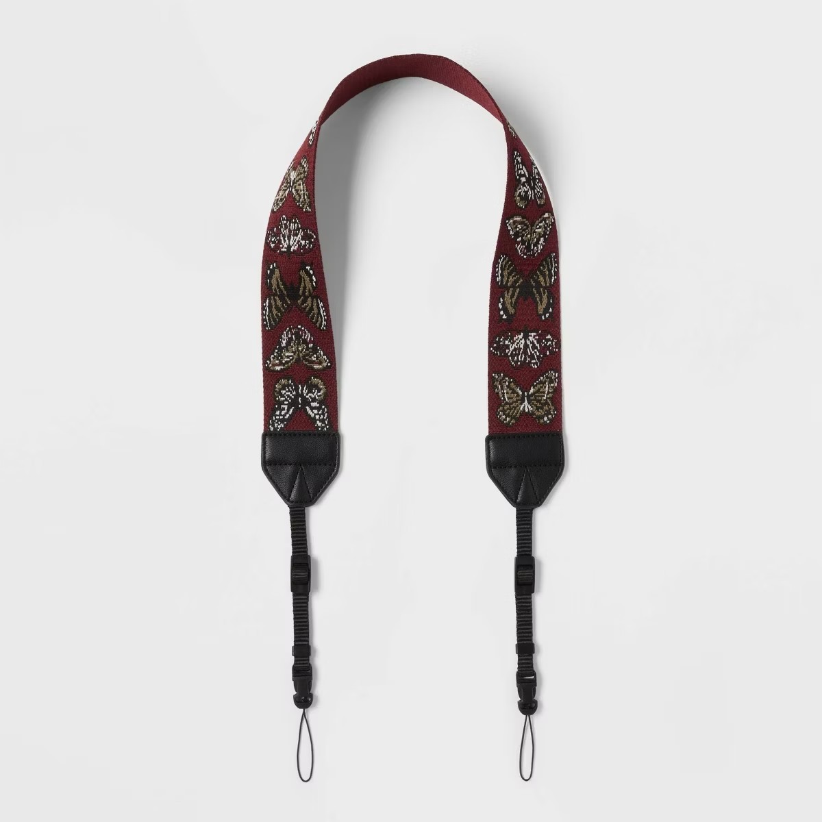 heyday Camera Strap – Dark Purple Butterfly Pattern – Adjustable – New