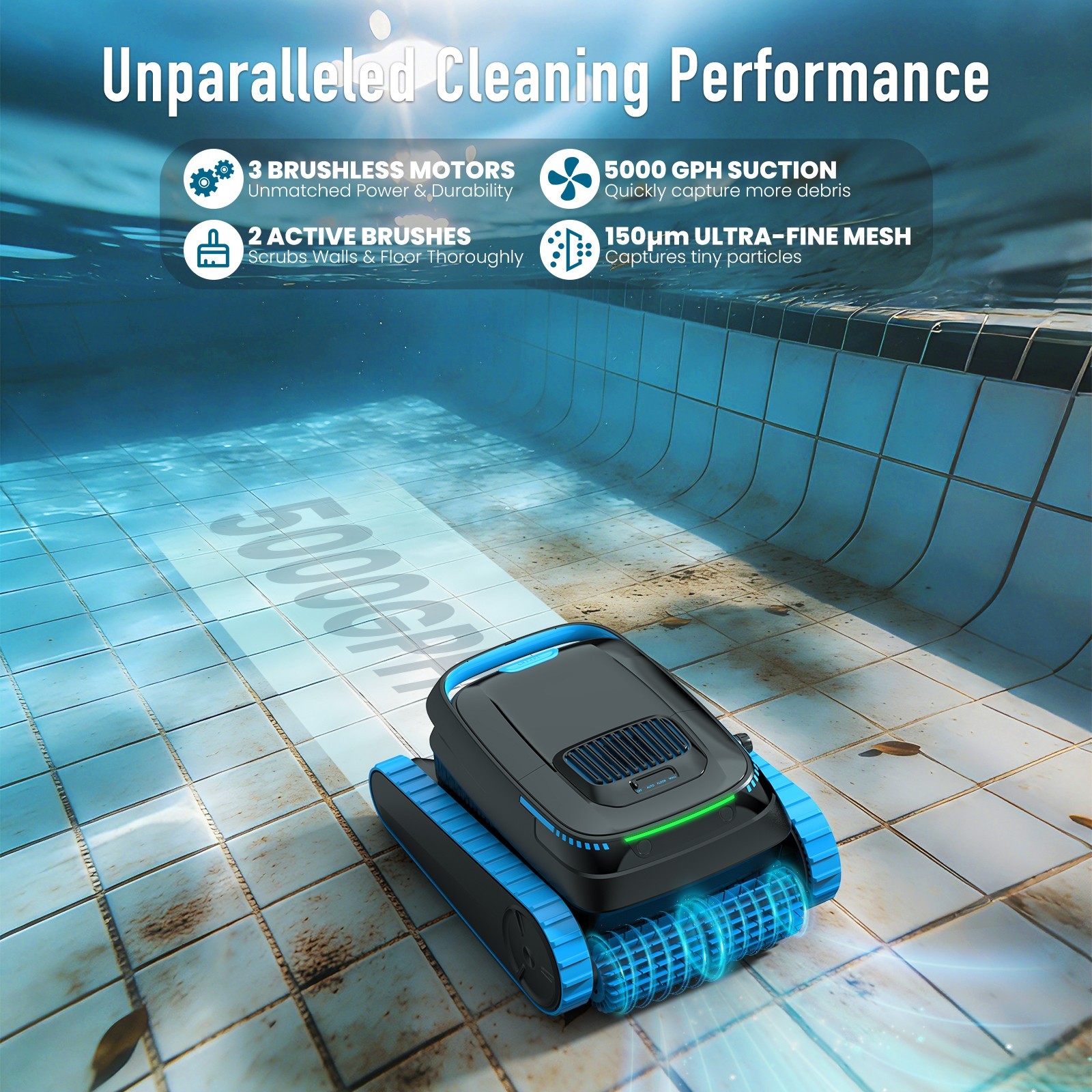 AIRROBO CP40 Automatic Robot Pool Cleaner Robotic Vacuum Inground Pool Smart APP
