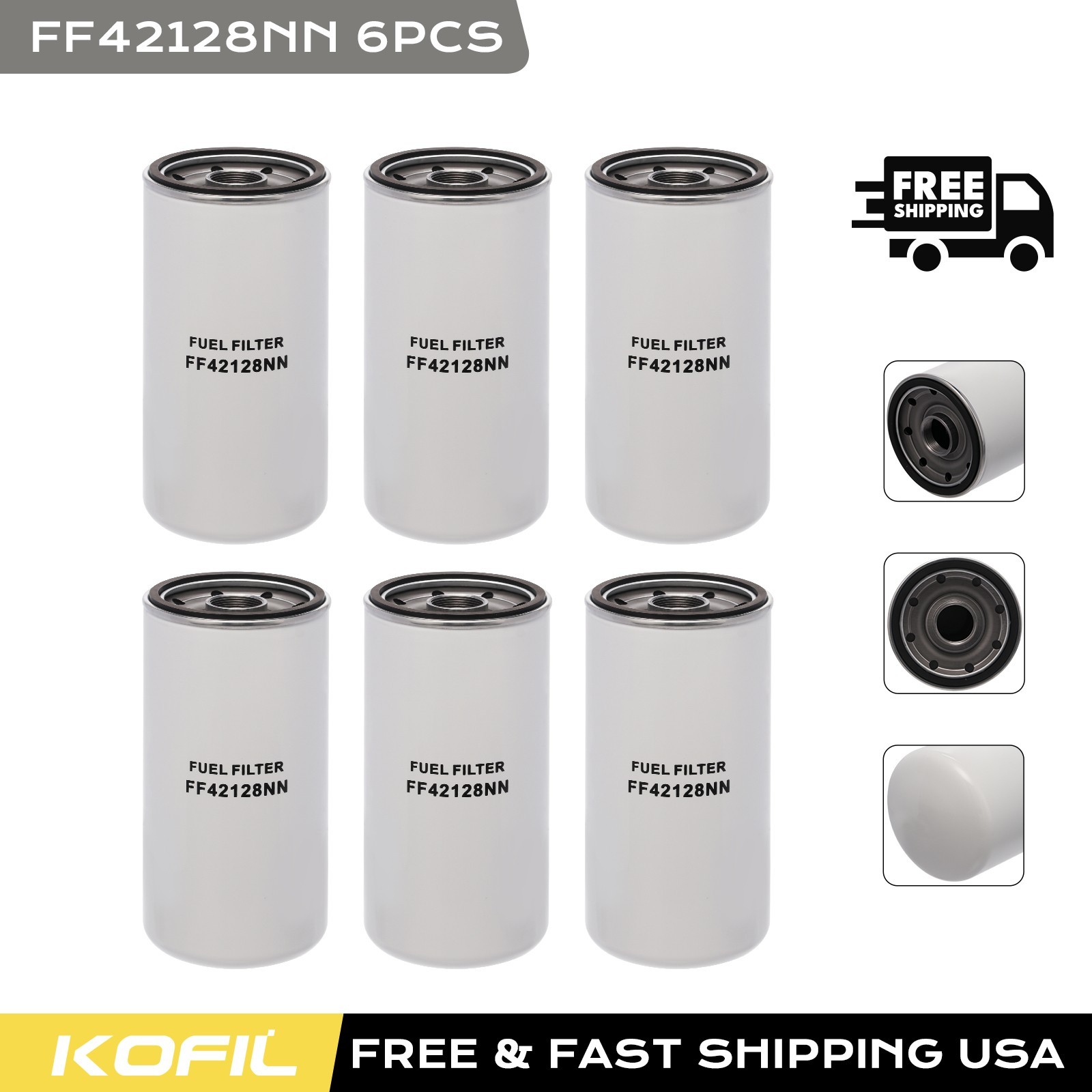 6PACK FF42128NN fuel filter For Fleetguard D11 D13 MP7 MP8 VOLVO MACK