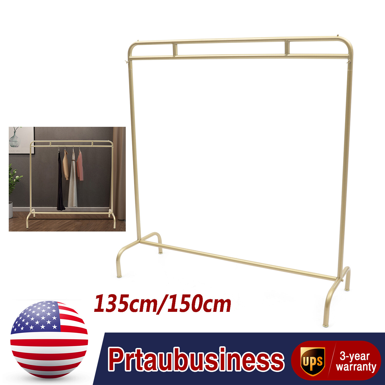 Heavy Duty Metal Garment Rack Modern Clothing Rail Clothing Store Free Standing