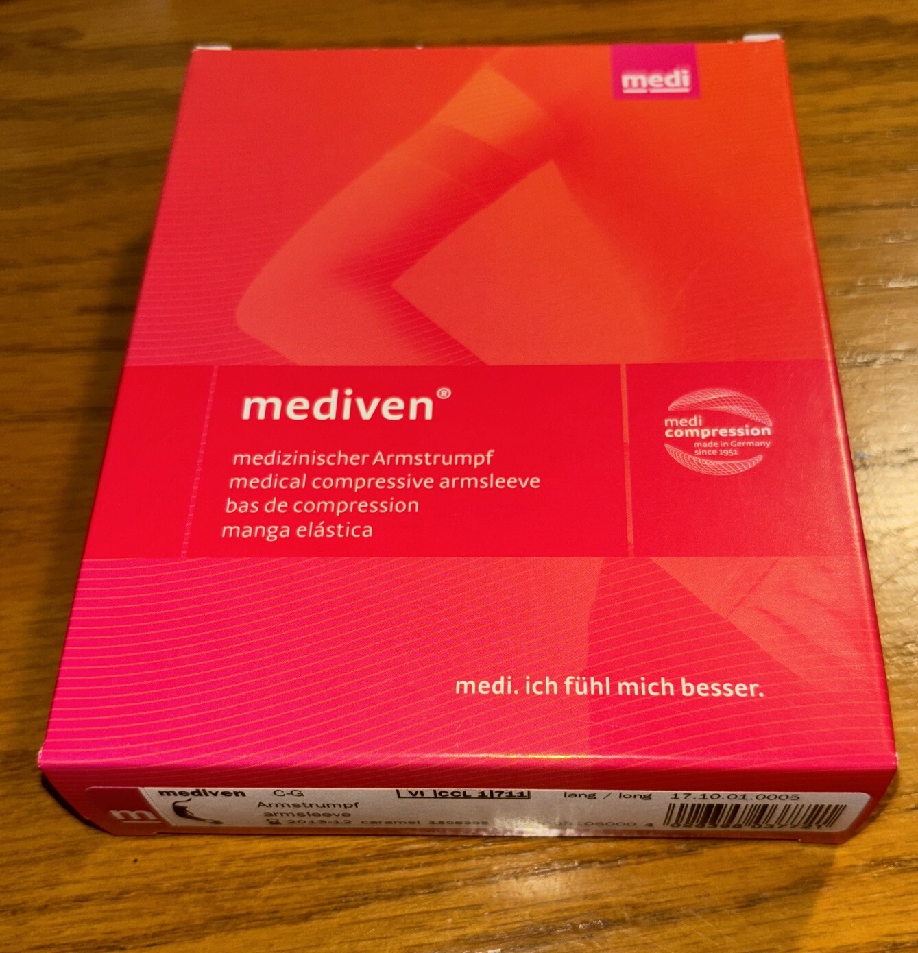 Mediven Arm Long Sleeve. Beige. Size VI. 20-30 mmHg