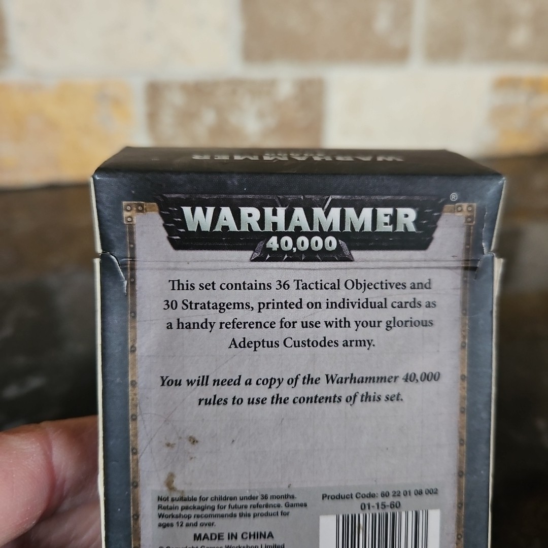 Warhammer 40k 40,000 Hames Workshop Datacards Adeptus Custodes VGC