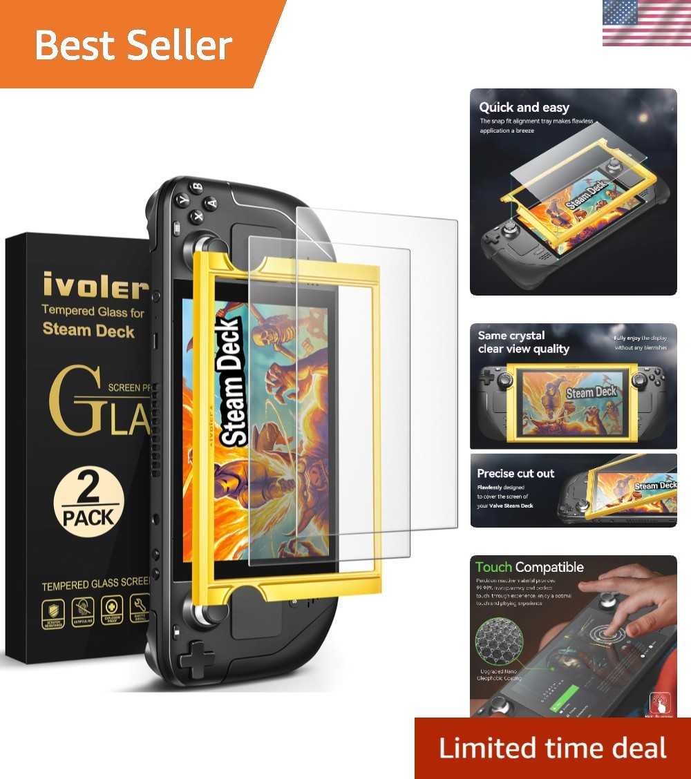 Matte Anti-Glare Tempered Glass Screen Protector for Steam Deck 7.0/7.4