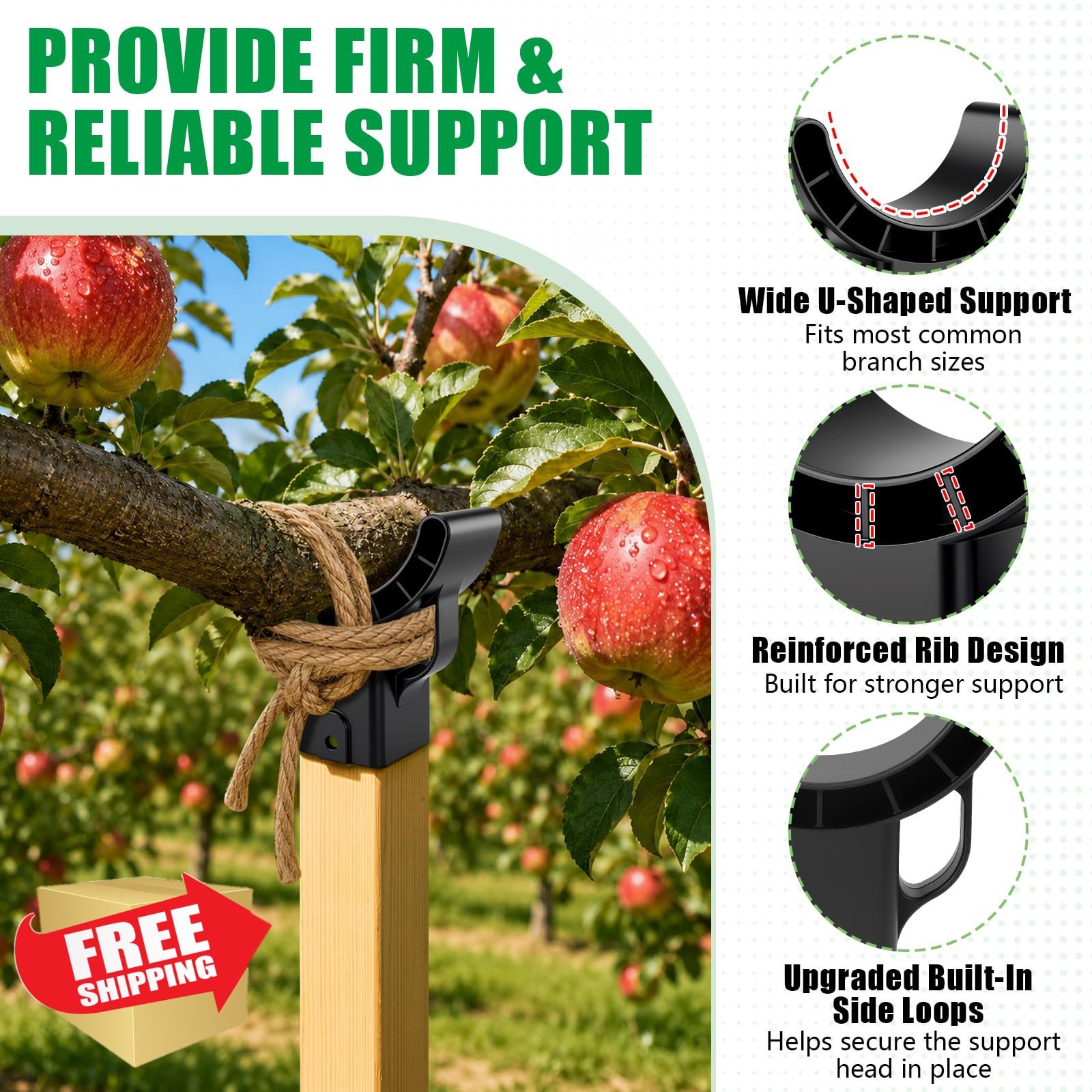 KJX 2 Pack Tree Crutches Black