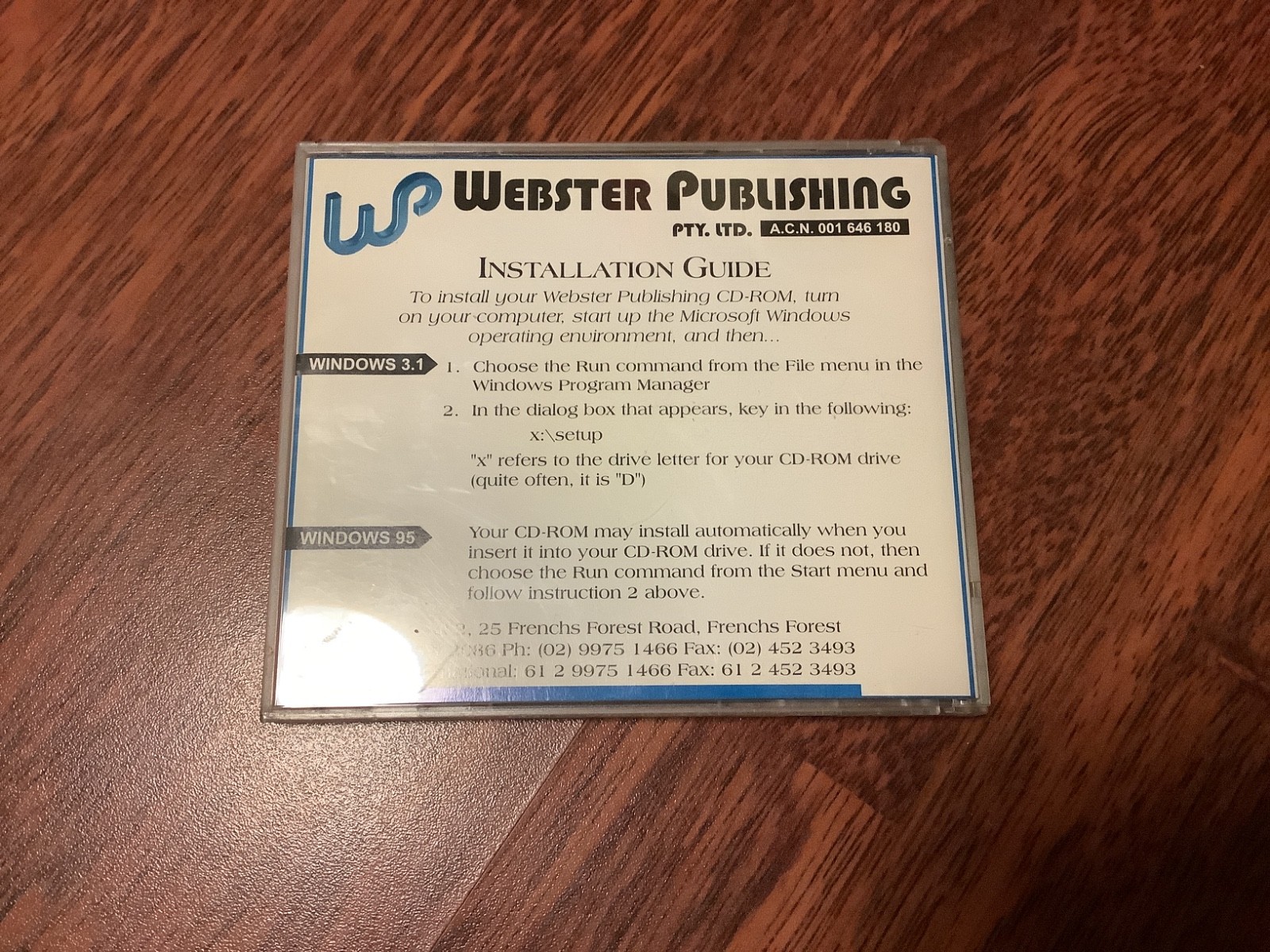 WEBSTER PUBLISHING THE COMP,ETE PC TUTORIAL CD-ROM DISC AUSTRALIAN