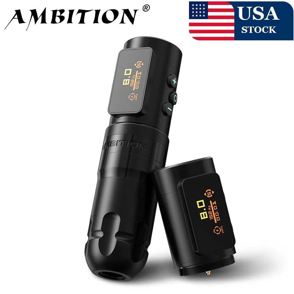 Ambition Shura-X Wireless Tattoo Machine 3.5mm+4.0mm Stroke 1-12V battery 1800mA