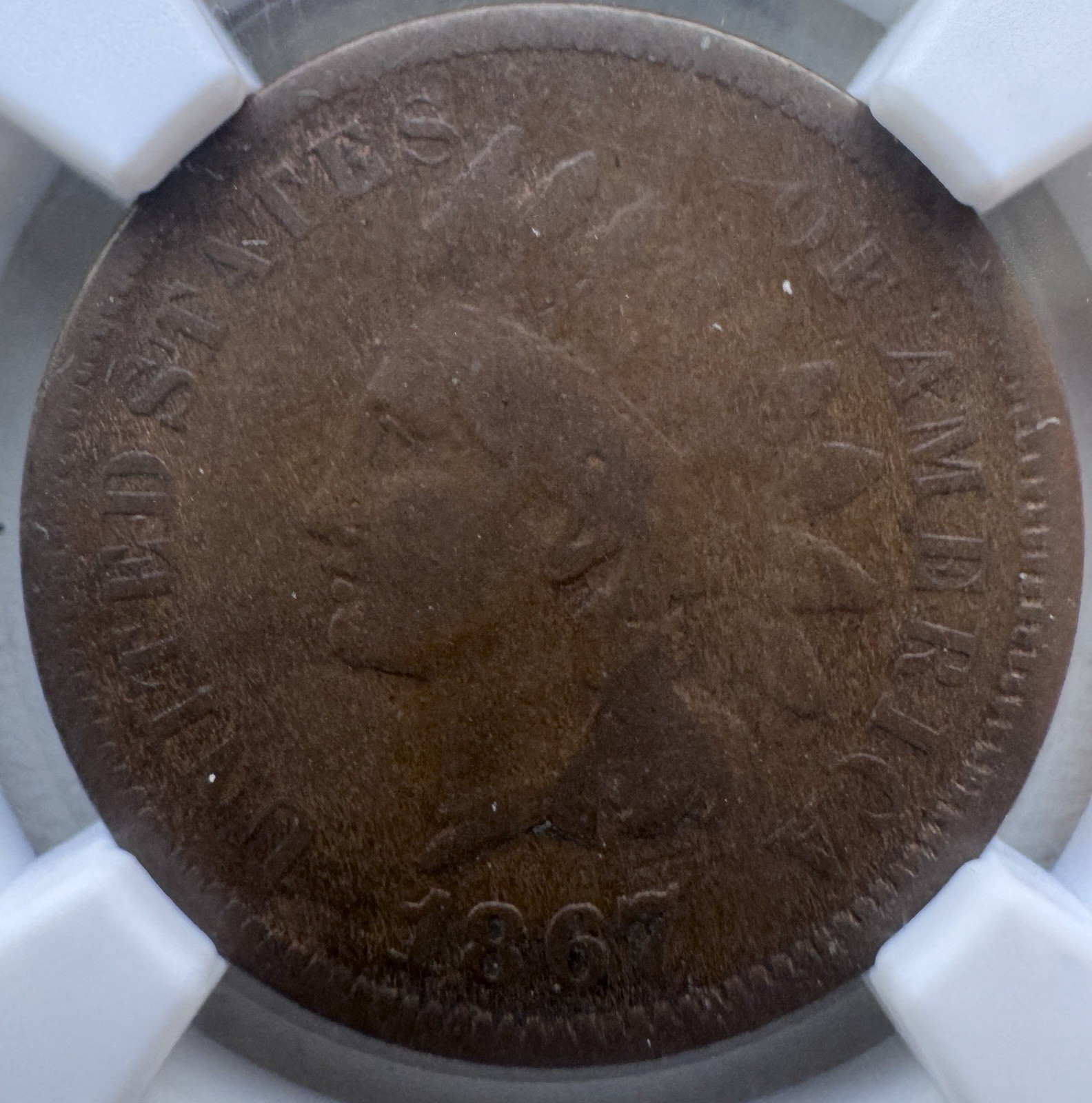 1867 Indian Head Cent NGC VG 8 BN