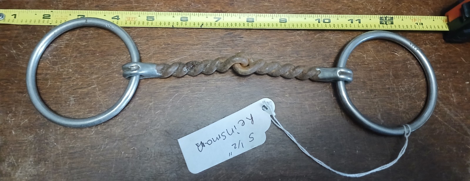 used Reinsman Bit #107 Medium loose Ring Sweet Iron Copper Twisted Wire Snaffle