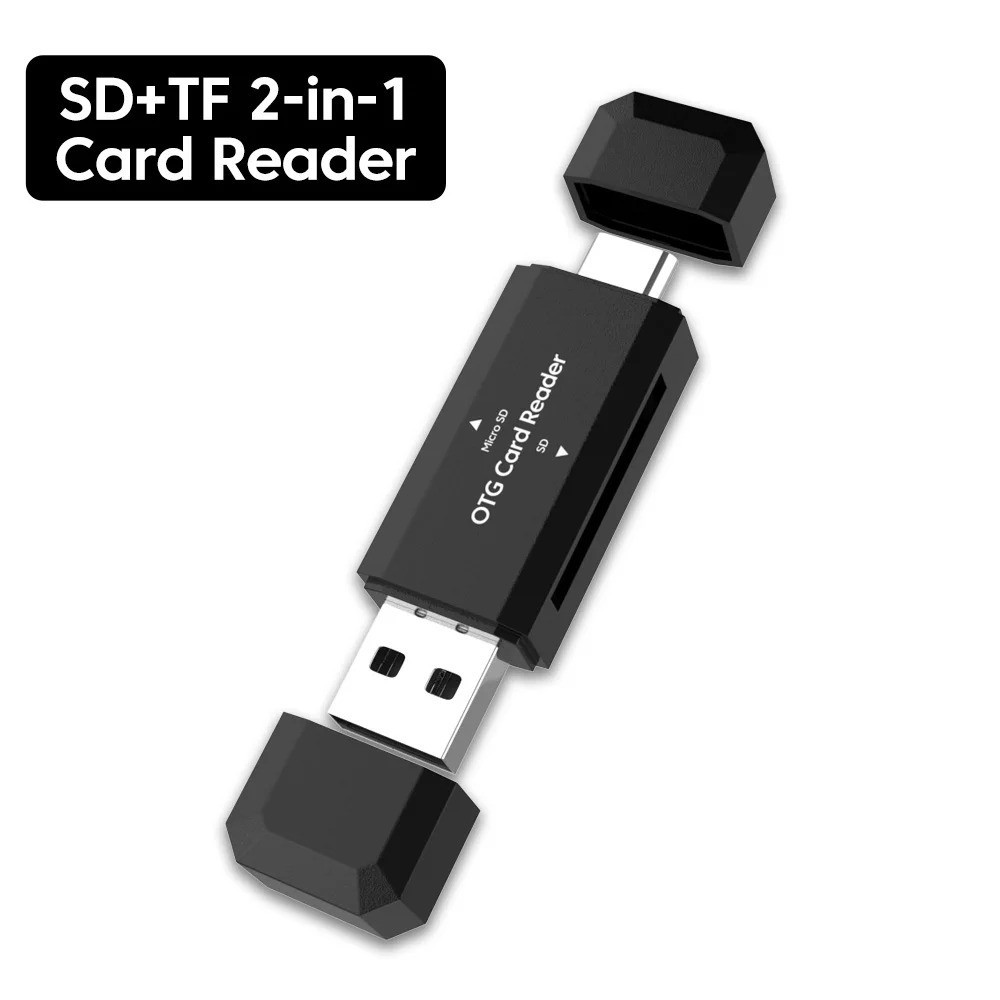 2 in 1 Type C Memory Card Reader SD TF USB Adapter