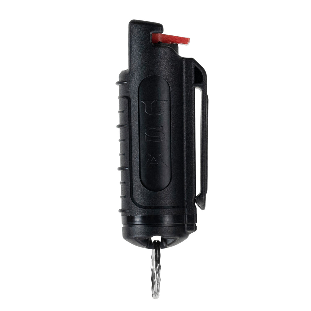 Police Magnum pepper spray .50oz black molded keychain self defense security