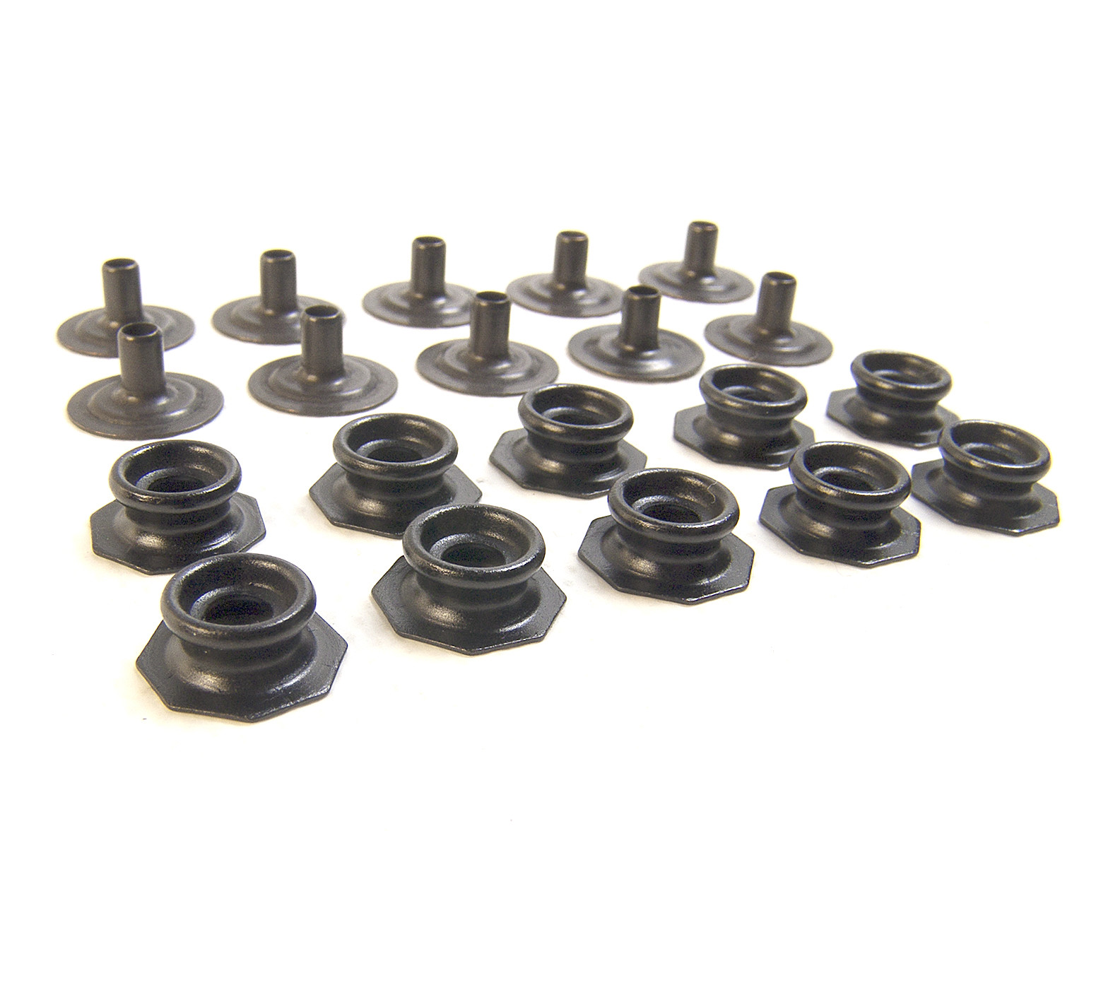 Pull The Dot Snap Fastener, Stud & Eyelet Only, Black Finish, 10 Piece