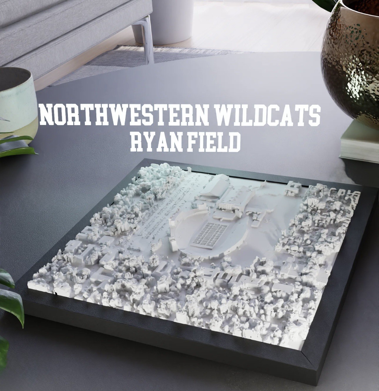8”x 8”   NCAA Football NORTHWESTERN WILDCATS AYAN FIELD 3D model college