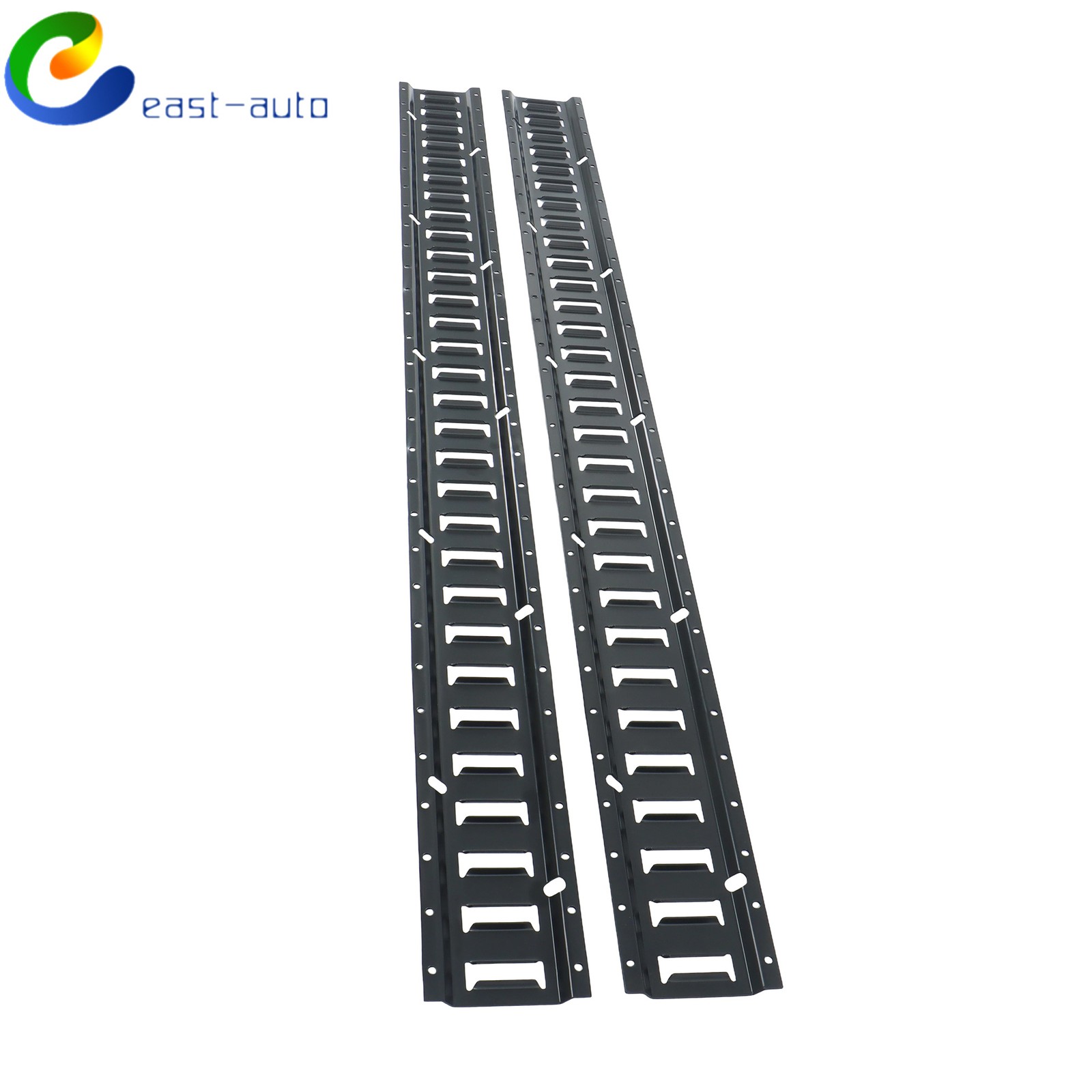2 Pcs 5' Black E Track Rails Kit, Matte Finish For Secure Loads Transport Steel