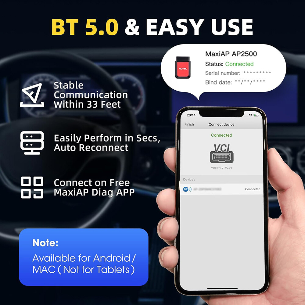 2025 Autel AP2500E Bluetooth All-System Code Reader OBD2 Scanner for Android/iOS
