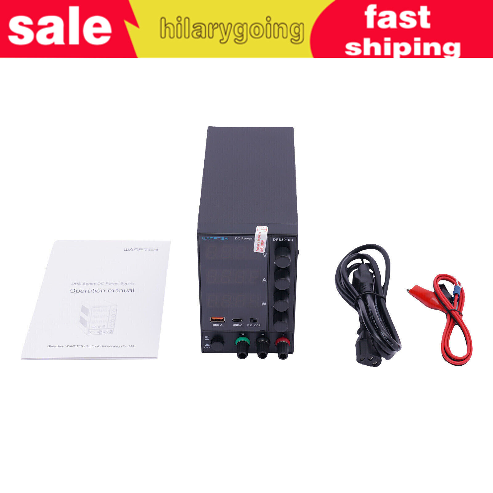 0-30V 0-10A DC Power Supply Lab Variable Adjustable Regulated Bench Switching
