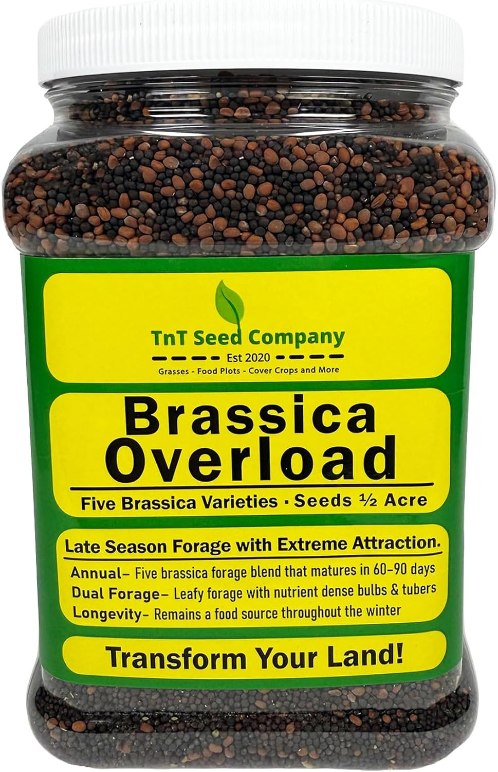 Brassica Overload Deer Food Plot Seed Mix, 1/2 Acre, Cold Hardy Annual Fall Blen