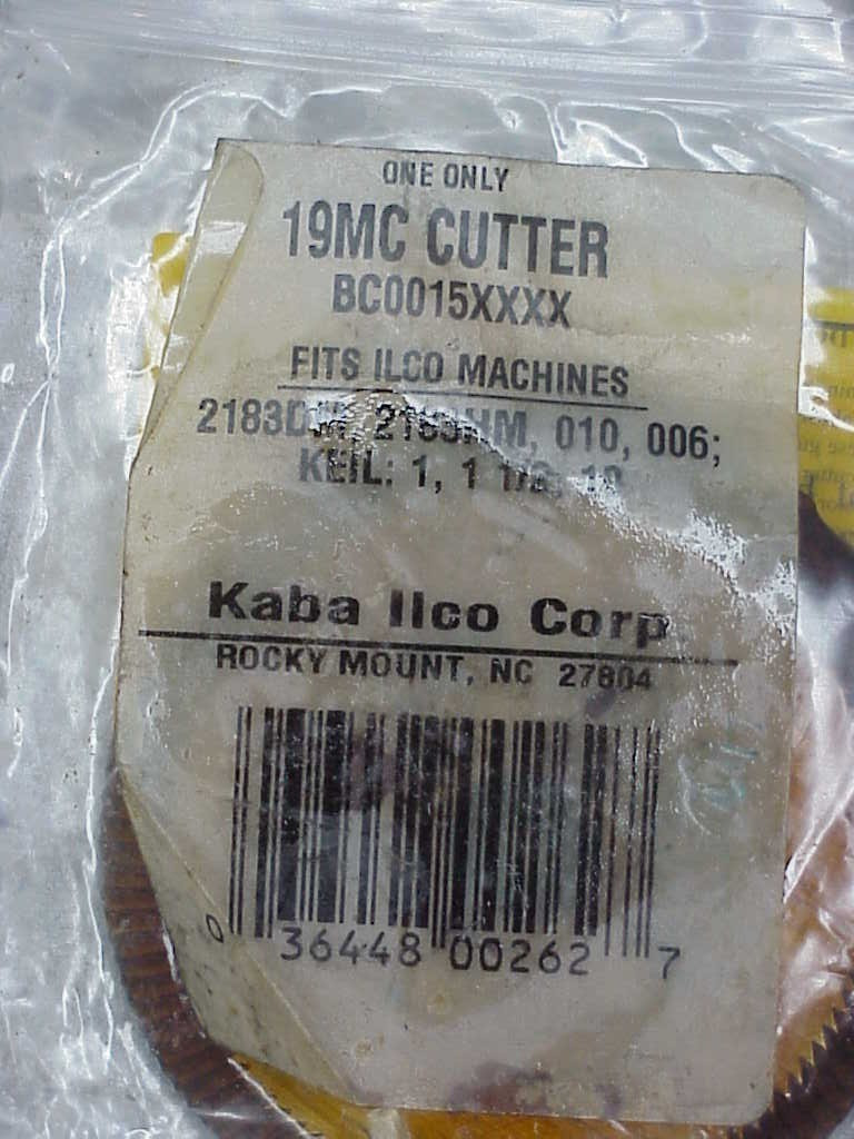 NEW NOS Ilco 19-MC 19MC Key Machine Replacement Cutter Cutting Wheel