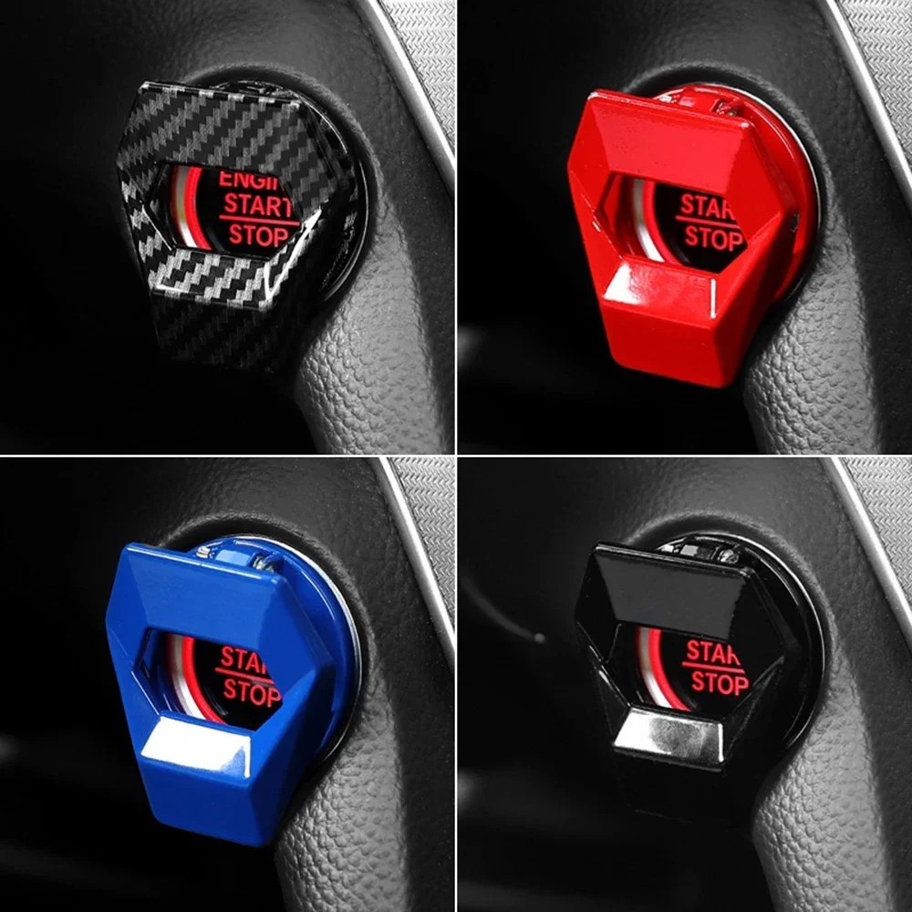 Carbon Fiber Car Engine Start Stop Push Button Switch Cover Trim Accessories