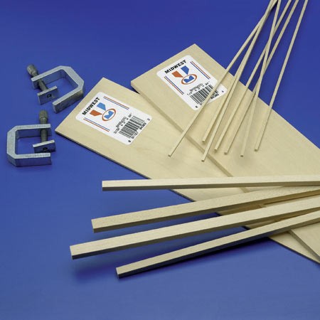 Midwest Products Co. Basswood Strips 1/16x1/8x24 30 MID4024 Wood Building