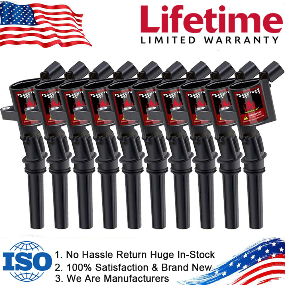 10Pack Ignition Coil For Ford E350 Excursion F250 F350 F450 V10 6.8L DG508 97-16