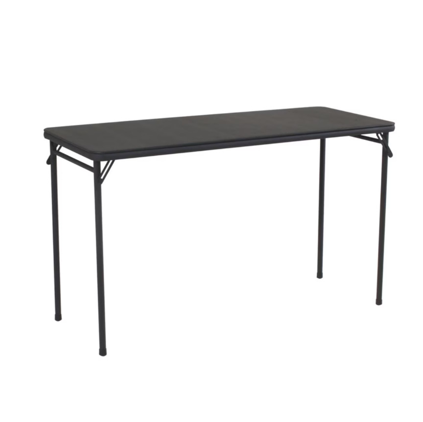 20x48 Vinyl Top Folding Serving Table Black Durable Portable Space Saver
